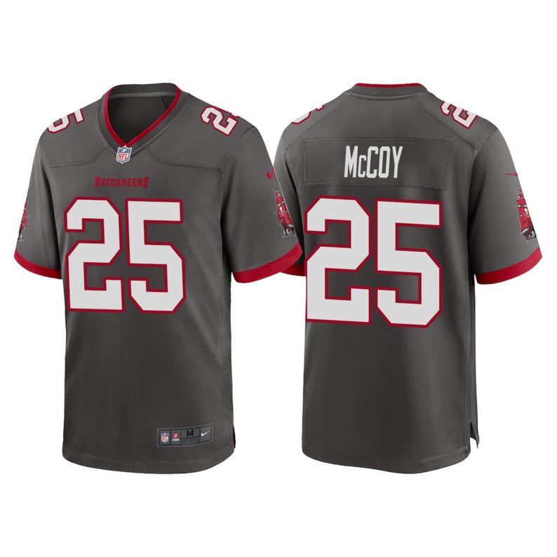 Men Tampa Bay Buccaneers #25 LeSean McCoy Nike Grey Player Game NFL Jersey
